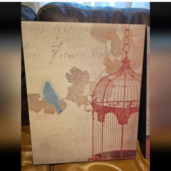Birdcage canvas by Asea Jensen set of 2 - Picture 2 of 6